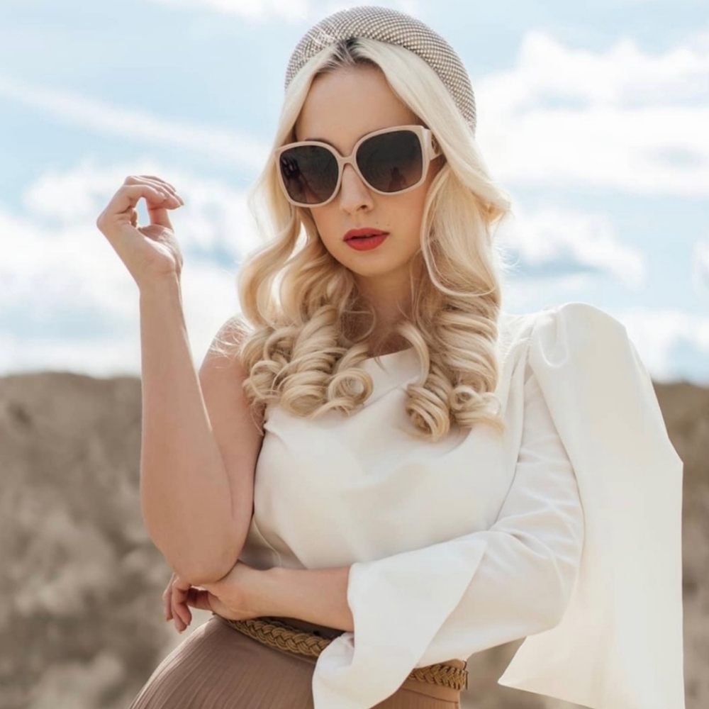 Burberry Beige BT Logo Sunglasses Women